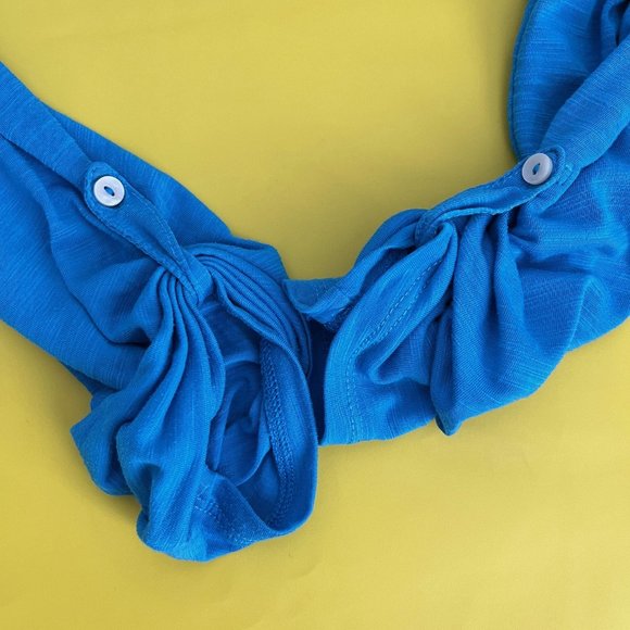 American Eagle Top with Bottom Front Tie and Convertible Sleeves, Light Blue, M - Picture 9 of 12